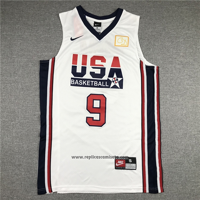Camiseta USA 1992 Michael Jordan #9 Blanco